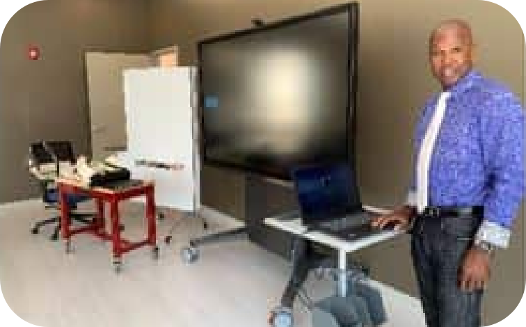 Man doing a product training