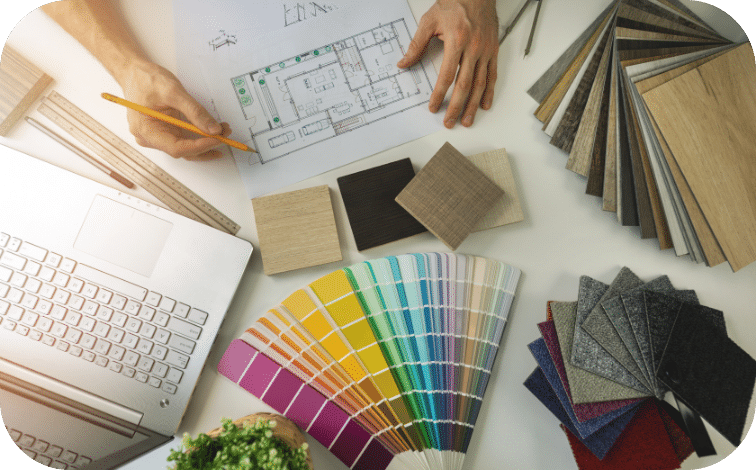 Blue print and examples of table finishes