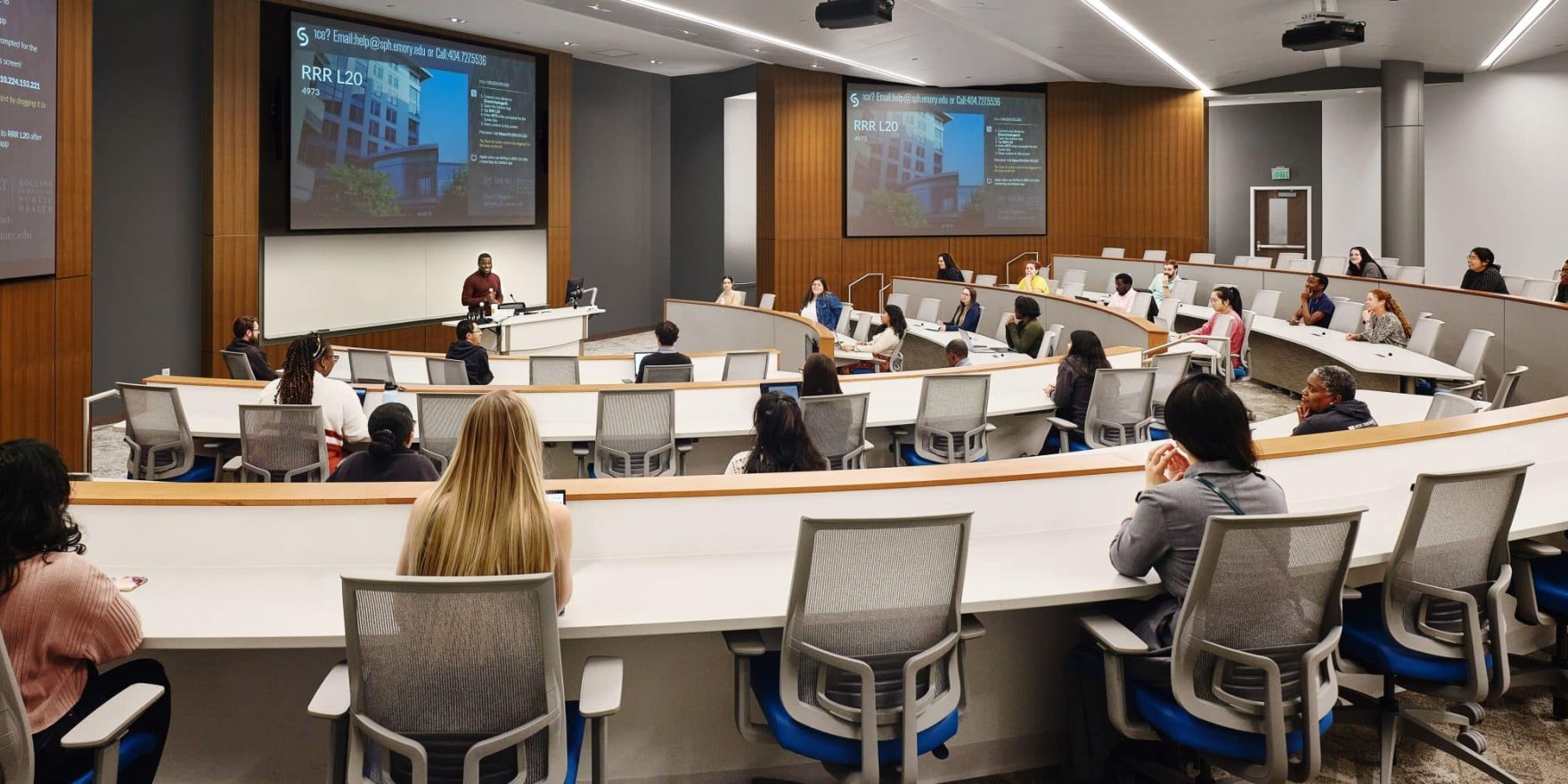 College lecture hall with aFix desks