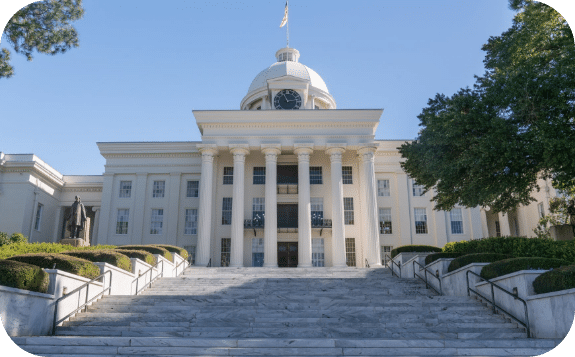 state capital from the stairs looking up