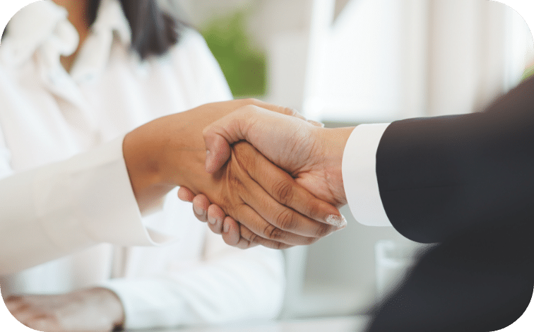 Two people shaking hands