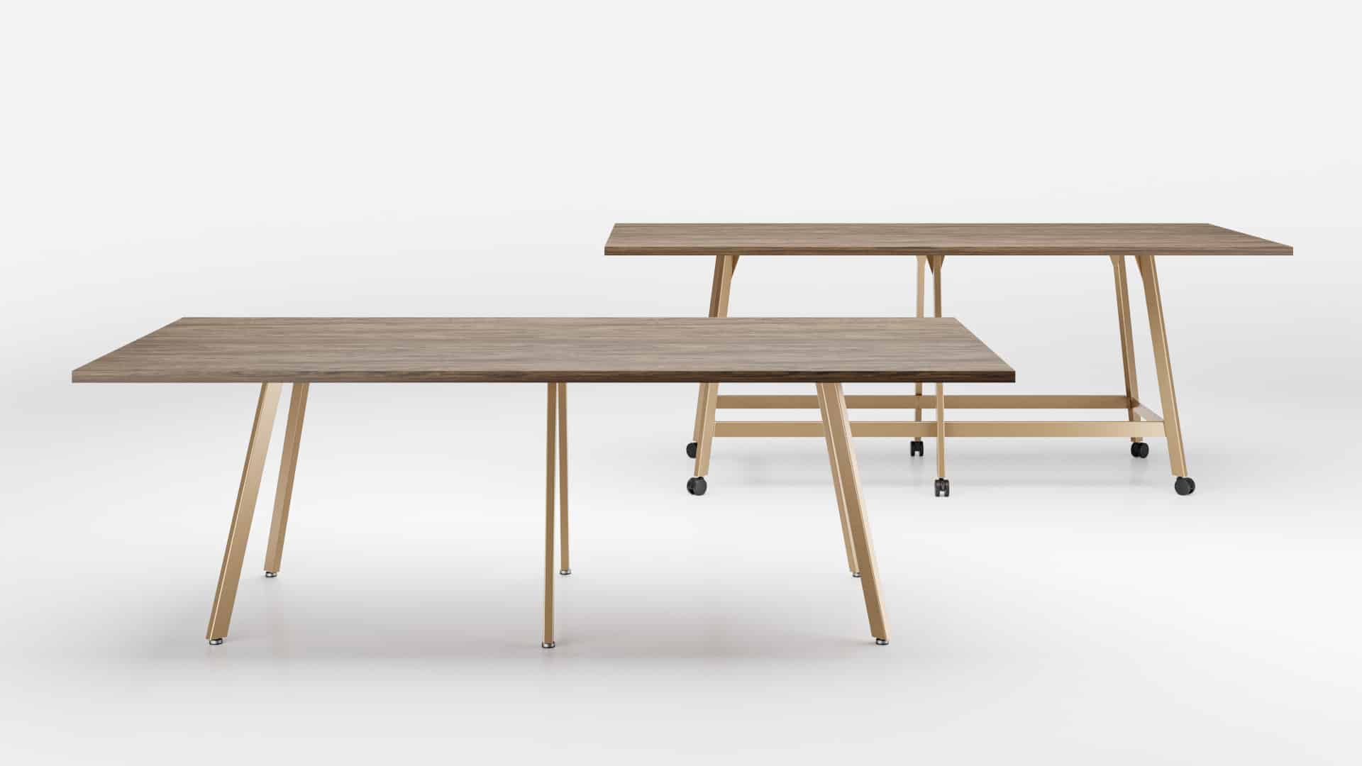 NIM meeting tables, one on casters